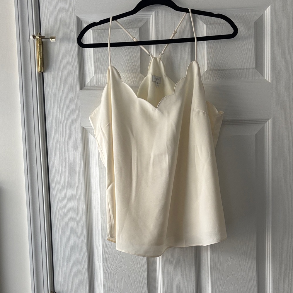 J. Crew Cream White Scallop Tank Shell Camisole